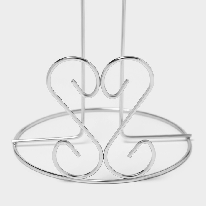 Подставка под бумажные полотенца, 13х13х27 см, цвет хром "Сердце"