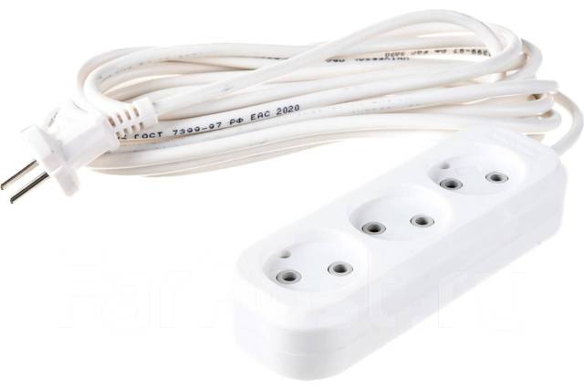 Удлинитель бытовой ШВВП 2х0,75 6А У6-639 б/з 3-гнезда 5м