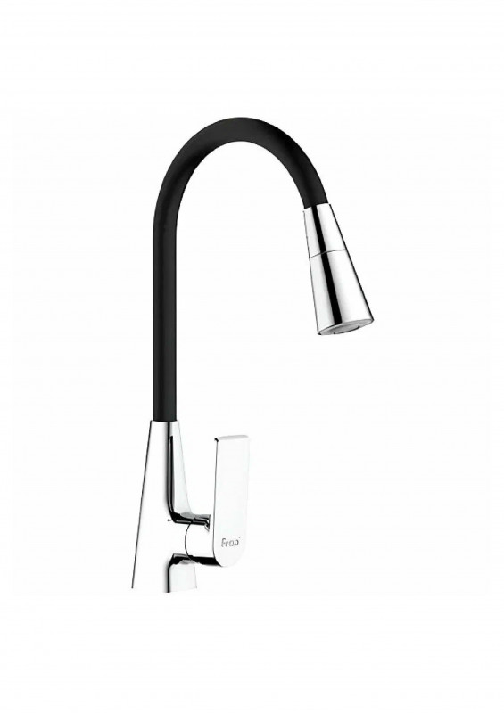 Смеситель для кухни гибкий излив хром/черный