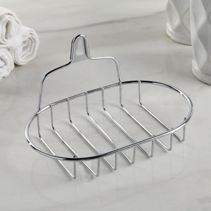 Мыльница овальная 13,5х10,5х8 см,хром