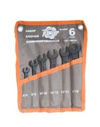 Набор ключей рожковых 6-19мм 6шт Техмаш сумка