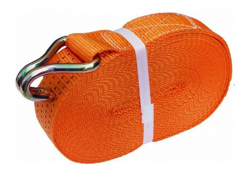 Ремень стяжной 6м 5т 50мм оранжевый с крюками