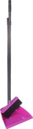 Совок+щетка Ленивка с пластик черенками серый