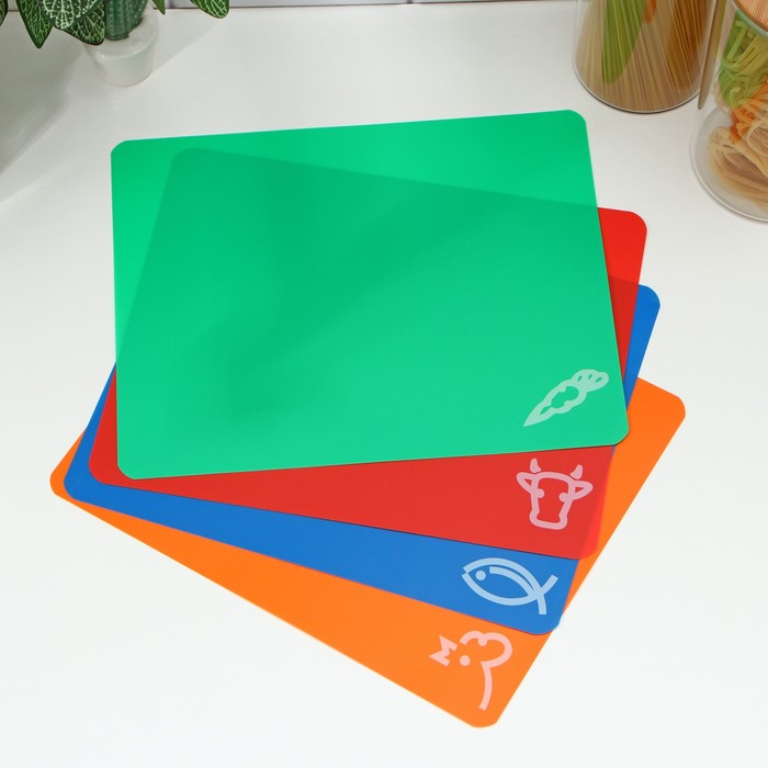 Набор гибких разделочных досок больших 4шт 27х33,5см