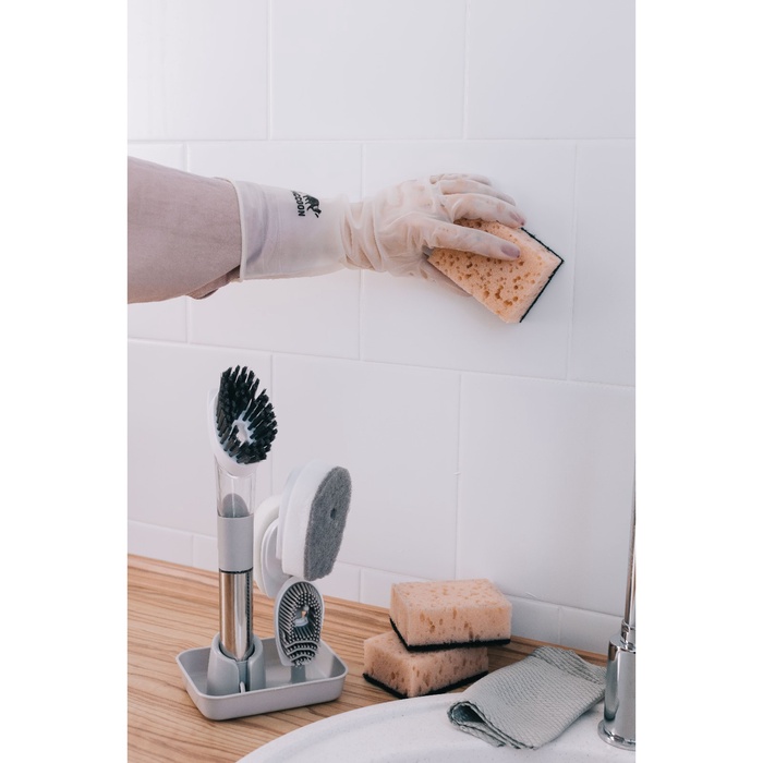 Набор губок для мытья посуды 3шт,9х6,5х3,5 см,крупнористый поролон, Raccoon "Лофт"