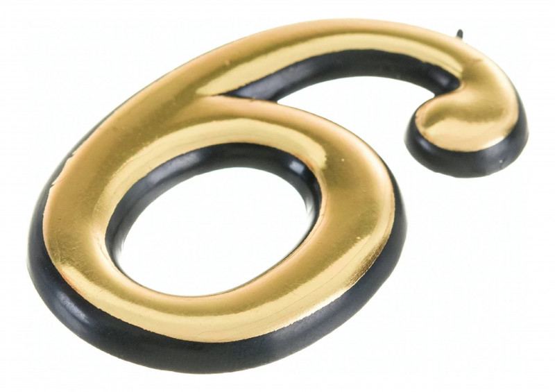 Номер для дверей "6" самоклеющийся