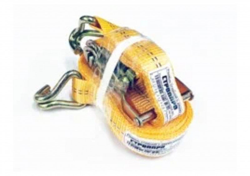 Ремень стяжной 3м 1,2т 25мм оранжевый с крюками