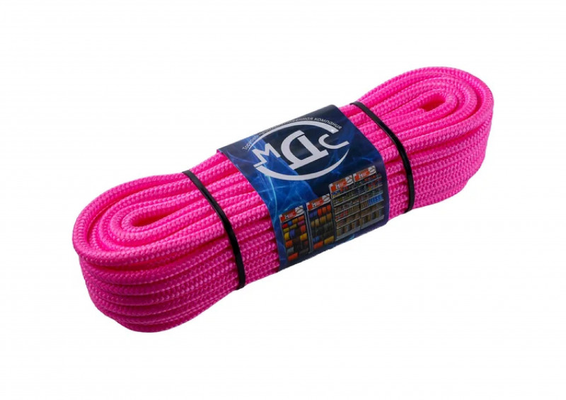 Шнур ПП плетенный 16пряд 8мм 20м НЕОНОВЫЙ МДС