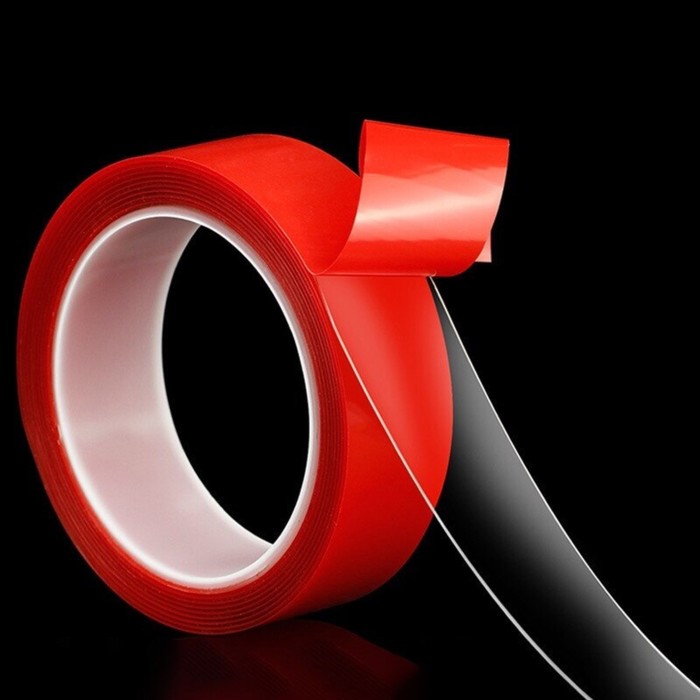 Клейкая лента, прозрачная двухстороння акриловая, 6 мм х 5м TORSO