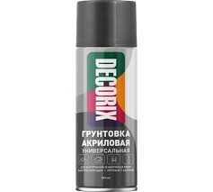 Грунтовка эрозольная 520мл матовая серая DECORIX